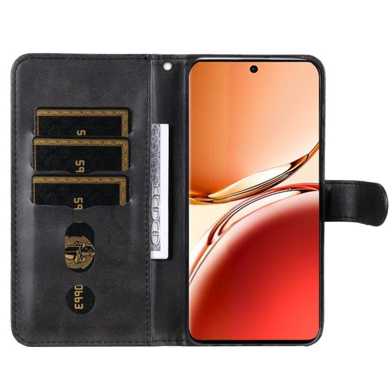 Kožené Puzdro Oppo Reno 12f 5g Kryt Na Mobil Peňaženka Na Zips