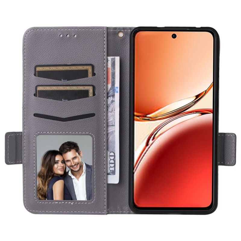 Puzdro Oppo Reno 12f 5g Textúra Litchi S Popruhom