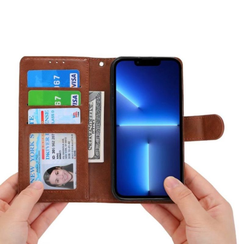 Peňaženkový Kryt iPhone 15 Plus Triezva Umelá Koža