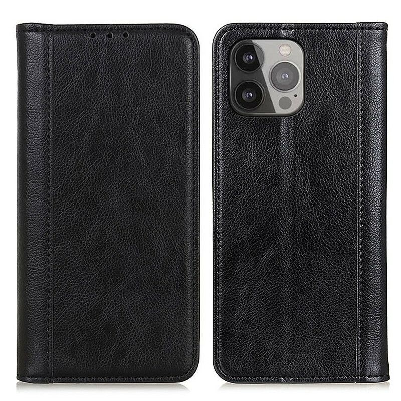 Flipové Puzdro iPhone 13 Pro Max Kožené Puzdro Farebné Prevedenie Delená Koža