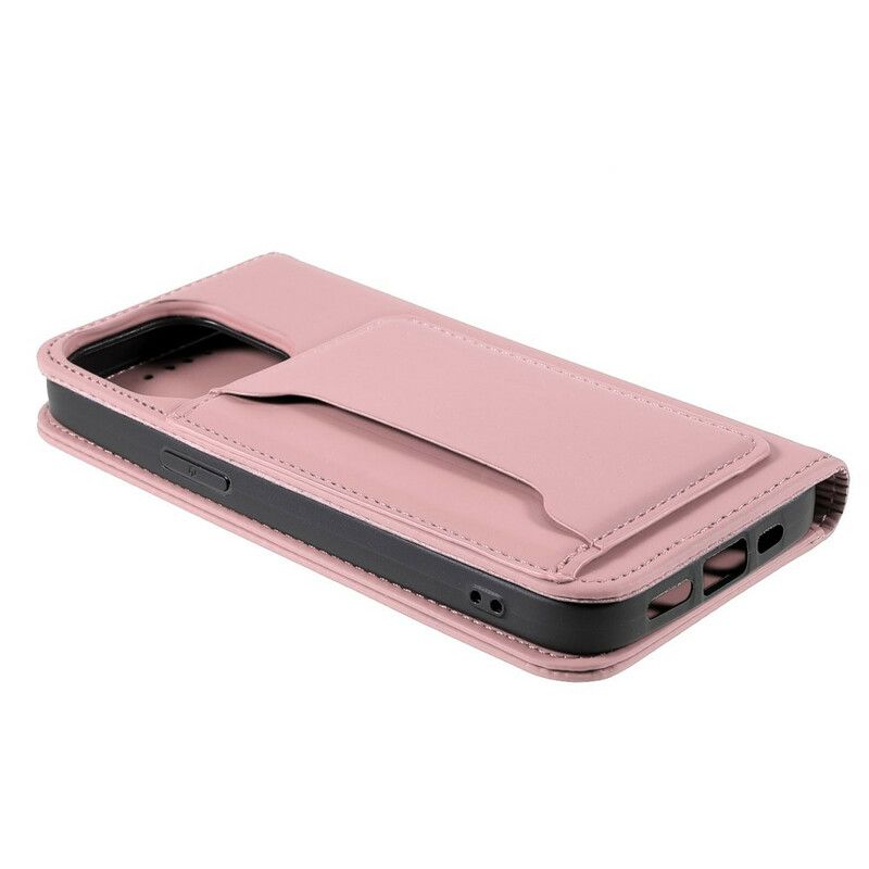 Flipové Puzdro iPhone 13 Pro Max Kožené Puzdro Stojan Na Karty
