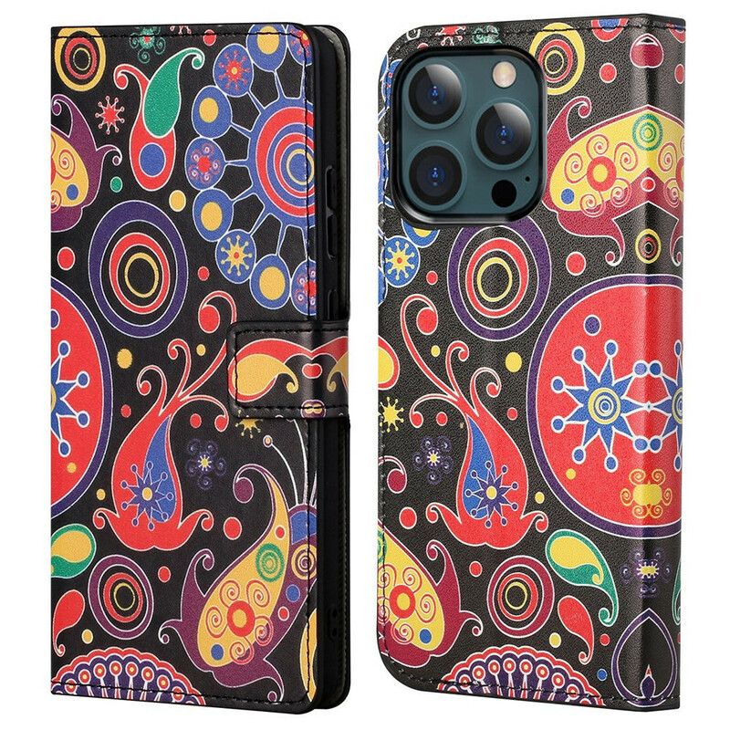 Kožené Puzdro iPhone 13 Pro Max Galaxy Dizajn