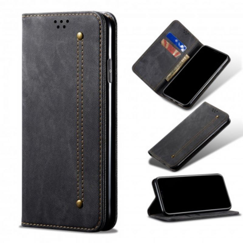 Flipové Puzdro Xiaomi Redmi Note 10 / 10S Kožené Puzdro Džínsová Tkanina