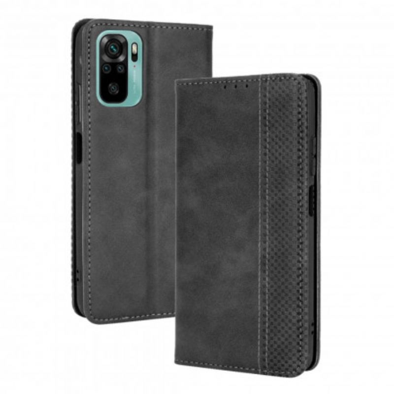 Flipové Puzdro Xiaomi Redmi Note 10 / 10S Kožené Puzdro Štylizovaný Efekt Vintage Kože