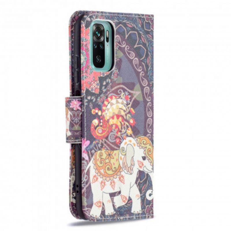 Kožené Puzdro Xiaomi Redmi Note 10 / 10S Indické Slony