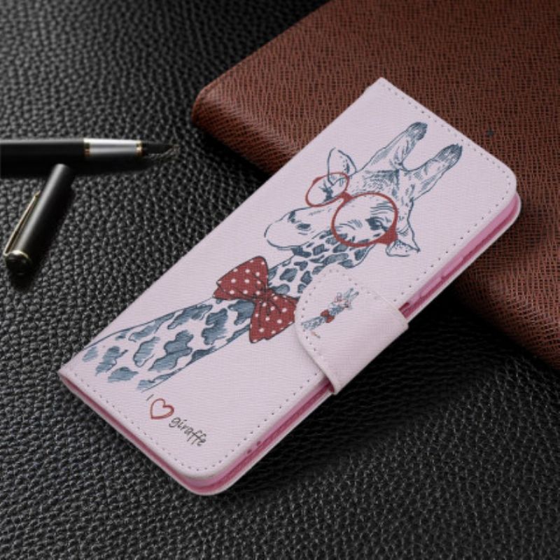 Kožené Puzdro Xiaomi Redmi Note 10 / 10S Inteligentná Žirafa