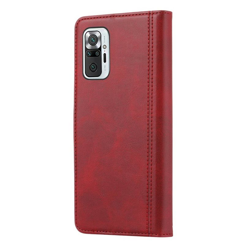 Kožené Puzdro Xiaomi Redmi Note 10 / 10S Predný Držiak Karty A Popruh