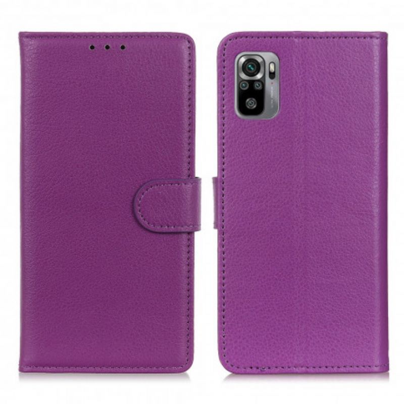 Kožené Puzdro Xiaomi Redmi Note 10 / 10S Prémiový Efekt Kože Litchi