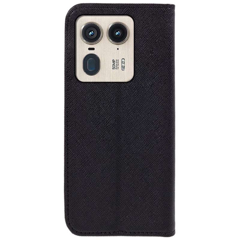 Kožené Puzdro Motorola Edge 50 Ultra Krížová Textúra