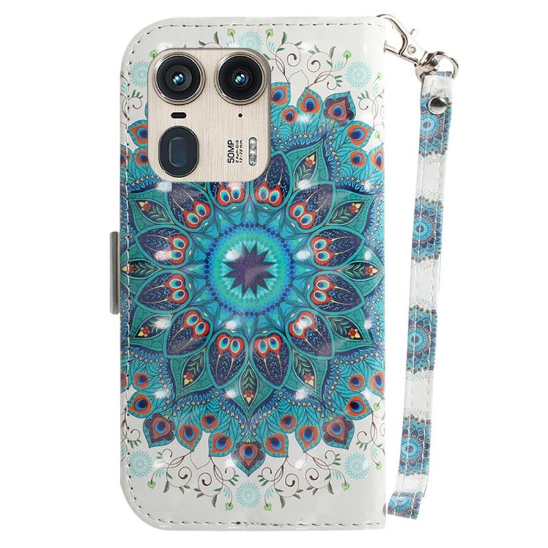 Puzdro Na Motorola Edge 50 Ultra Zelená Mandala S Remienkom