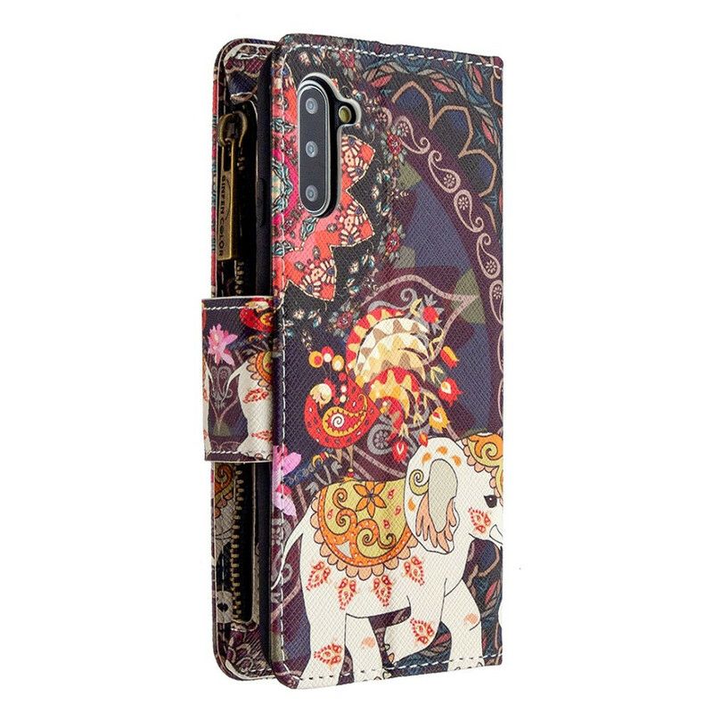 Kožené Puzdro Samsung Galaxy Note 10 Vrecko Na Zips Slona