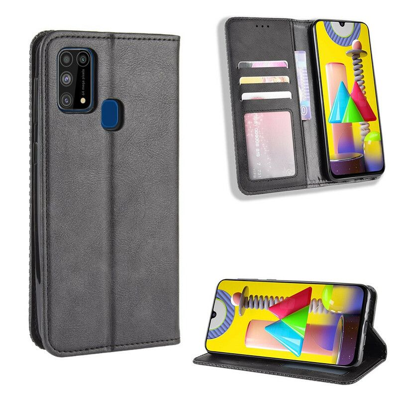 Flipové Puzdro Samsung Galaxy M31 Kožené Puzdro Štylizovaný Efekt Vintage Kože