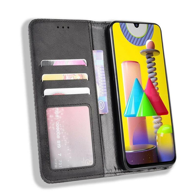 Flipové Puzdro Samsung Galaxy M31 Kožené Puzdro Štylizovaný Efekt Vintage Kože