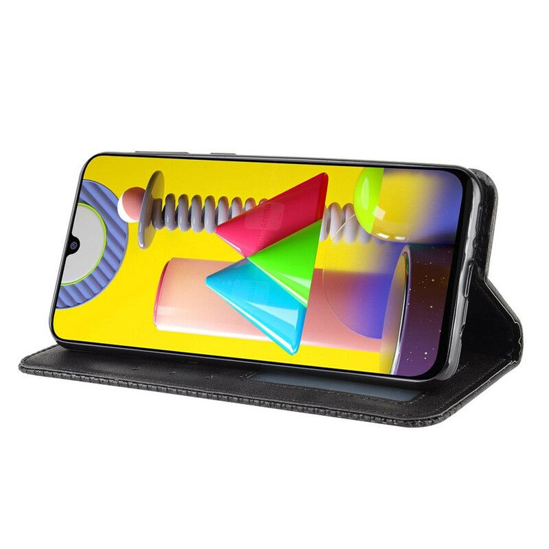 Flipové Puzdro Samsung Galaxy M31 Kožené Puzdro Štylizovaný Efekt Vintage Kože