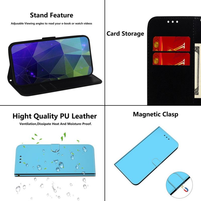 Kožené Puzdro Huawei Nova 8i Kryt Na Zrkadlo Z Umelej Kože