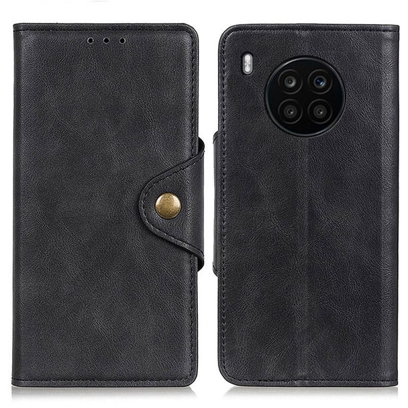 Kožené Puzdro Huawei Nova 8i Vintage Umelá Koža A Gombík