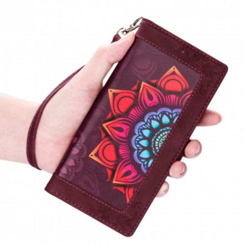 Peňaženkový Kryt Xiaomi Redmi Note 9 Pro 5G Strappy Mandala