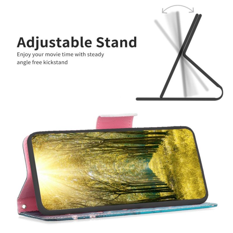 Kožené Puzdro Realme 12 Plus 5g Kryt Na Mobil Slivkové Kvety