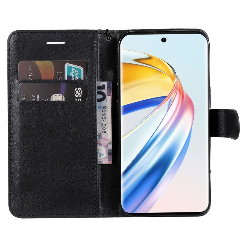 Puzdro Honor X9b / Magic 6 Lite Efekt Hladkej Kože S Remienkom