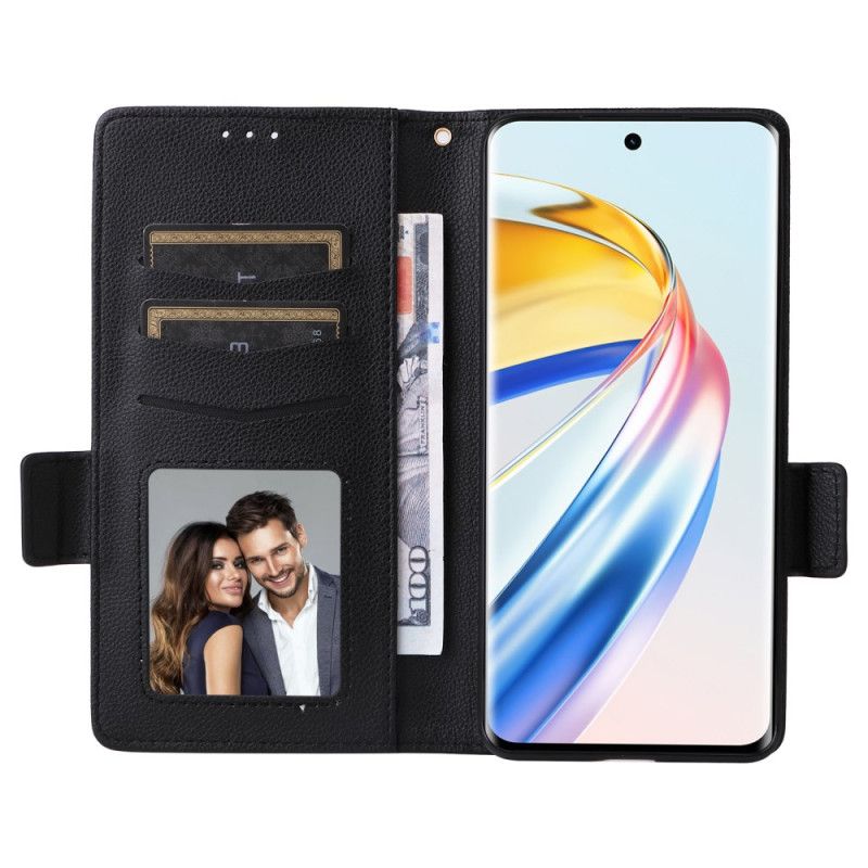 Puzdro Honor X9b / Magic 6 Lite Imitácia Kože S Remienkom
