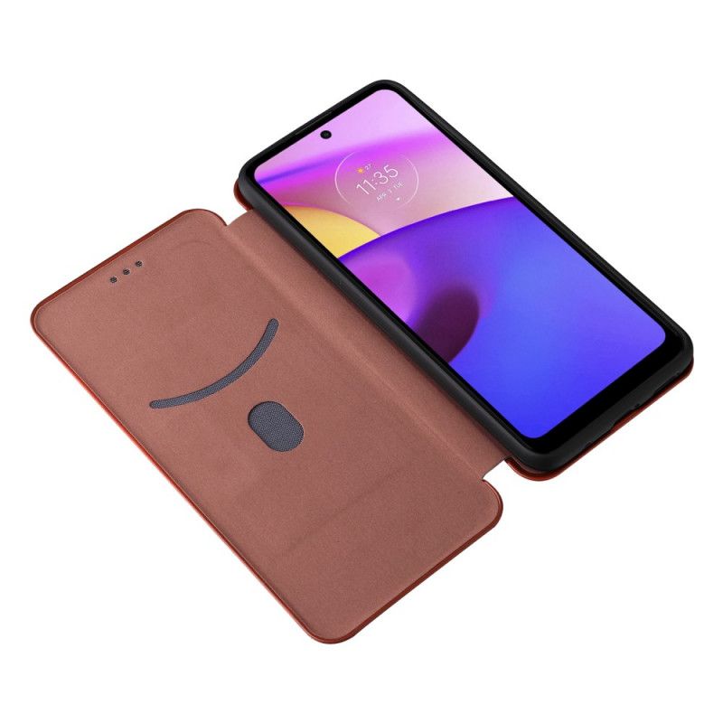 Flipové Puzdro Moto E40 / E30 / E20 Kožené Puzdro Uhlíkové Vlákno