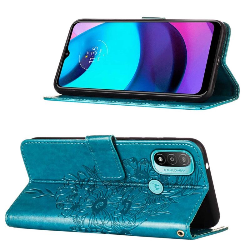 Kožené Puzdro Moto E40 / E30 / E20 Dizajn Motýľa