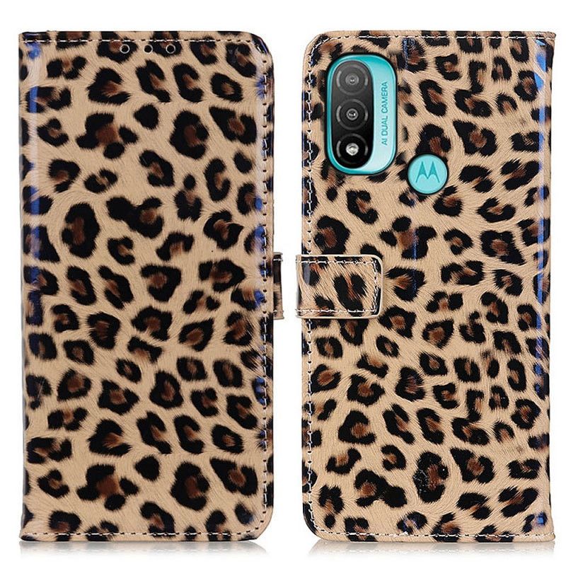 Kožené Puzdro Moto E40 / E30 / E20 Obyčajný Leopard