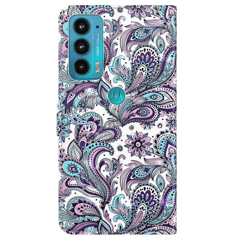 Kožené Puzdro Moto E40 / E30 / E20 Paisley