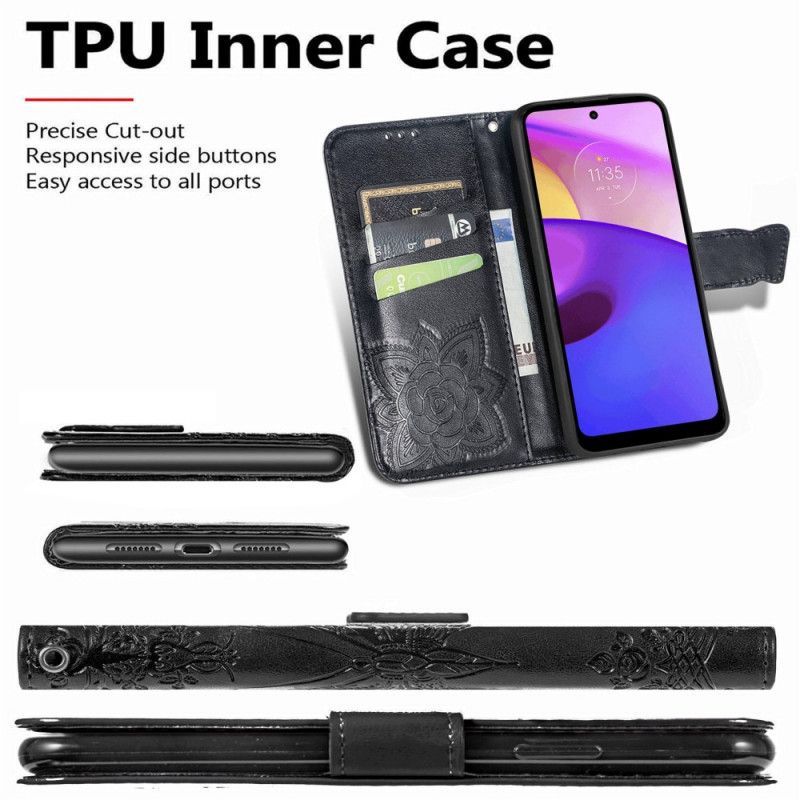 Peňaženkový Kryt Moto E40 / E30 / E20 Polovičné Motýle