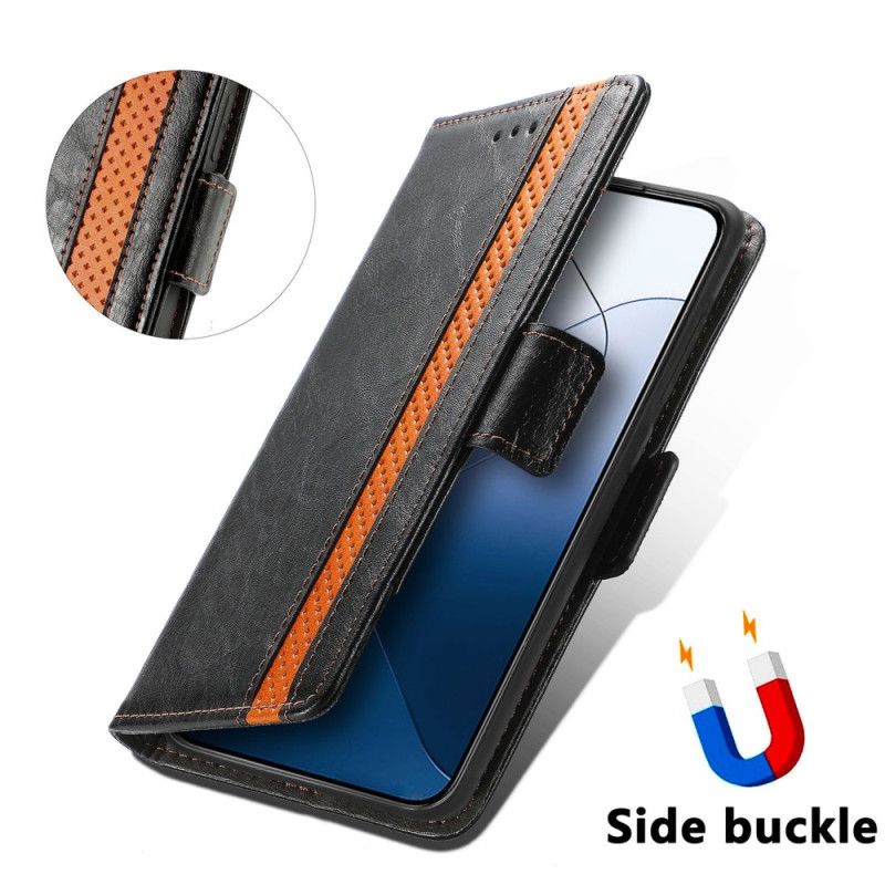 Kožené Puzdro Xiaomi 14t Kryt Na Mobil Dvojfarebné Caseneo