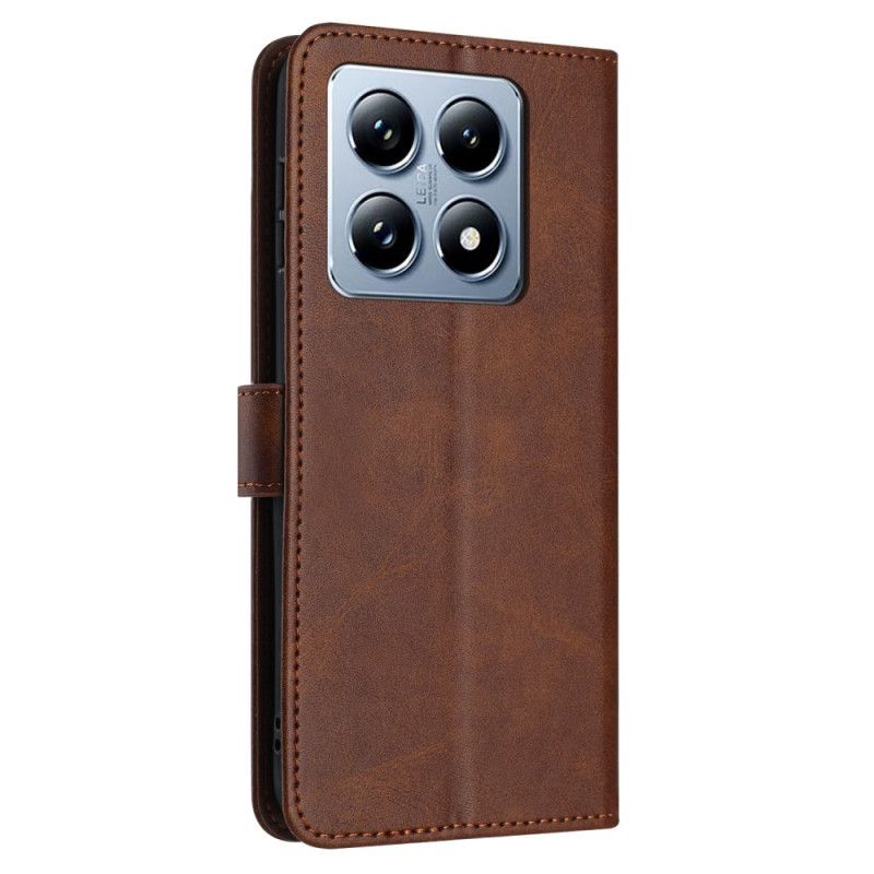 Kožené Puzdro Xiaomi 14t Kryt Na Mobil Kožený Efekt S Remienkom