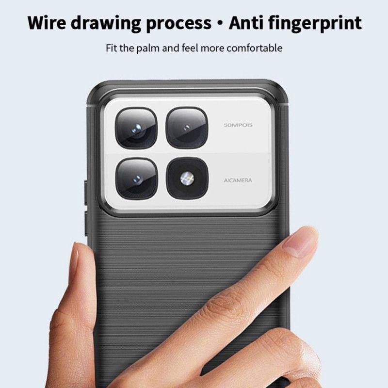Kryt Xiaomi 14t Kryt Na Mobil Kartáčované Uhlíkové Vlákno