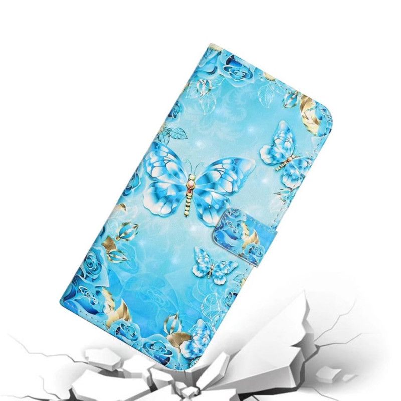 Puzdro Xiaomi 14t Modré Motýle A Diamanty