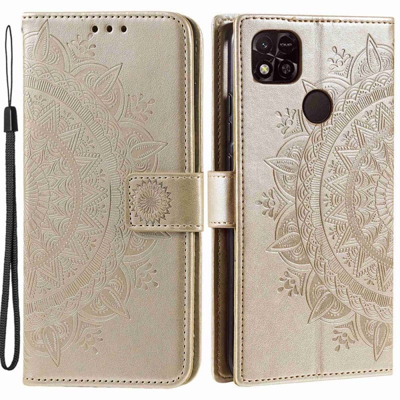 Kožené Puzdro Xiaomi Redmi 10A Mandala Sun So Šnúrkou