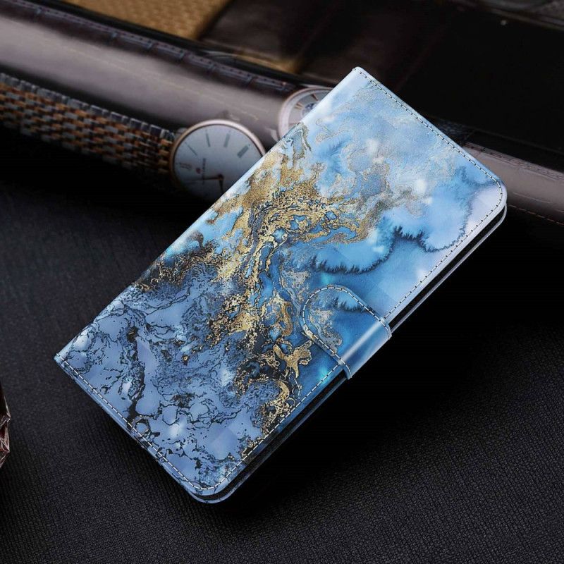 Kožené Puzdro Xiaomi Redmi 10A Popruhový Mramorový Štýl