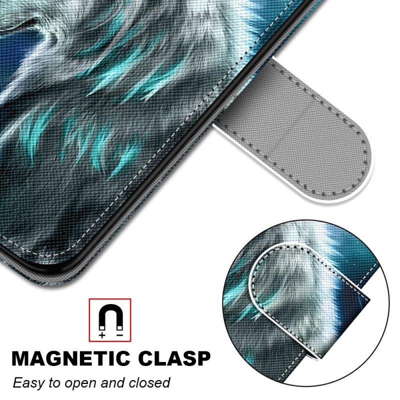 Kožené Puzdro Xiaomi Redmi 10A Vzor Strappy Wolf