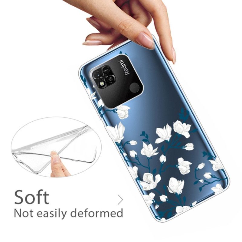 Kryt Xiaomi Redmi 10A Bezšvové Biele Kvety