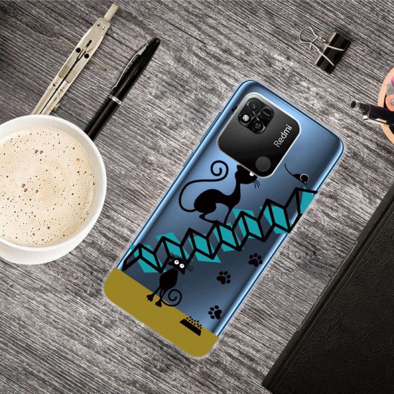 Kryt Xiaomi Redmi 10A Bezšvové Mačky Na Schodoch