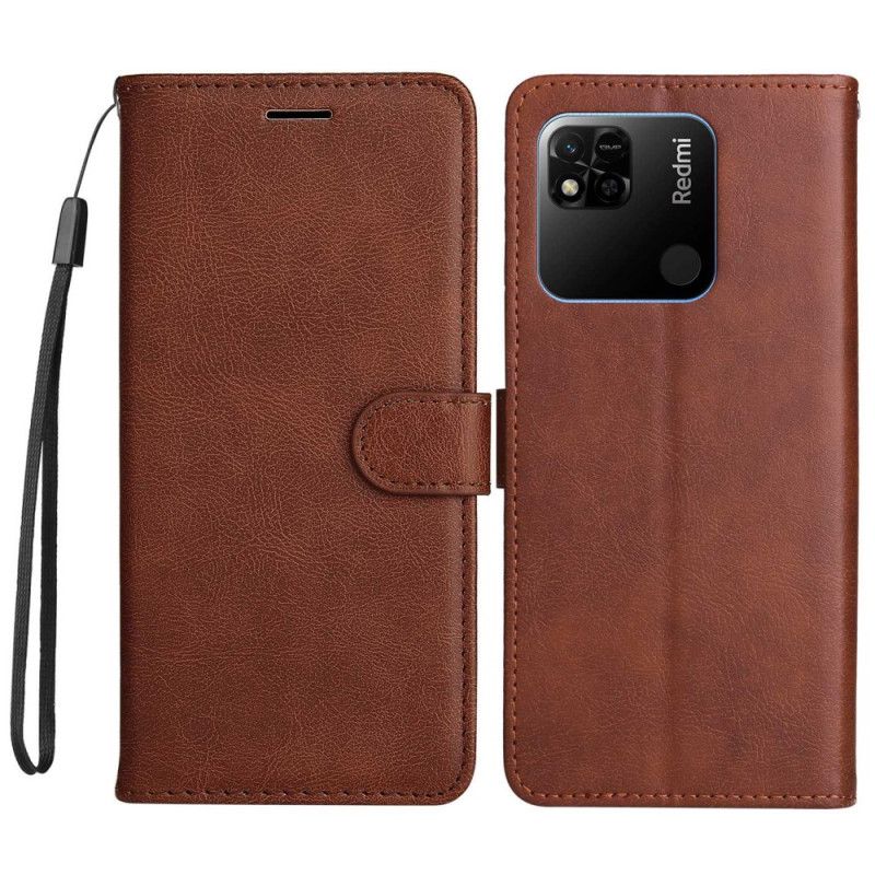 Peňaženkový Kryt Xiaomi Redmi 10A Obyčajné S Popruhom
