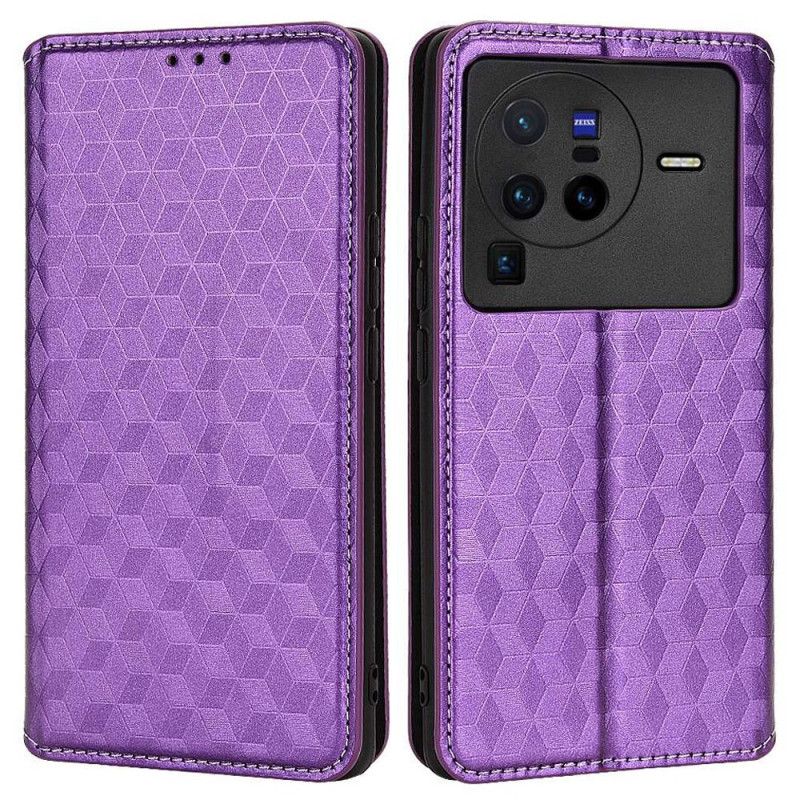 Flipové Puzdro Vivo X80 Pro Kožené Puzdro 3d Kocky