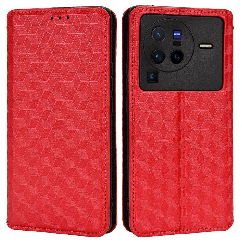 Flipové Puzdro Vivo X80 Pro Kožené Puzdro 3d Kocky