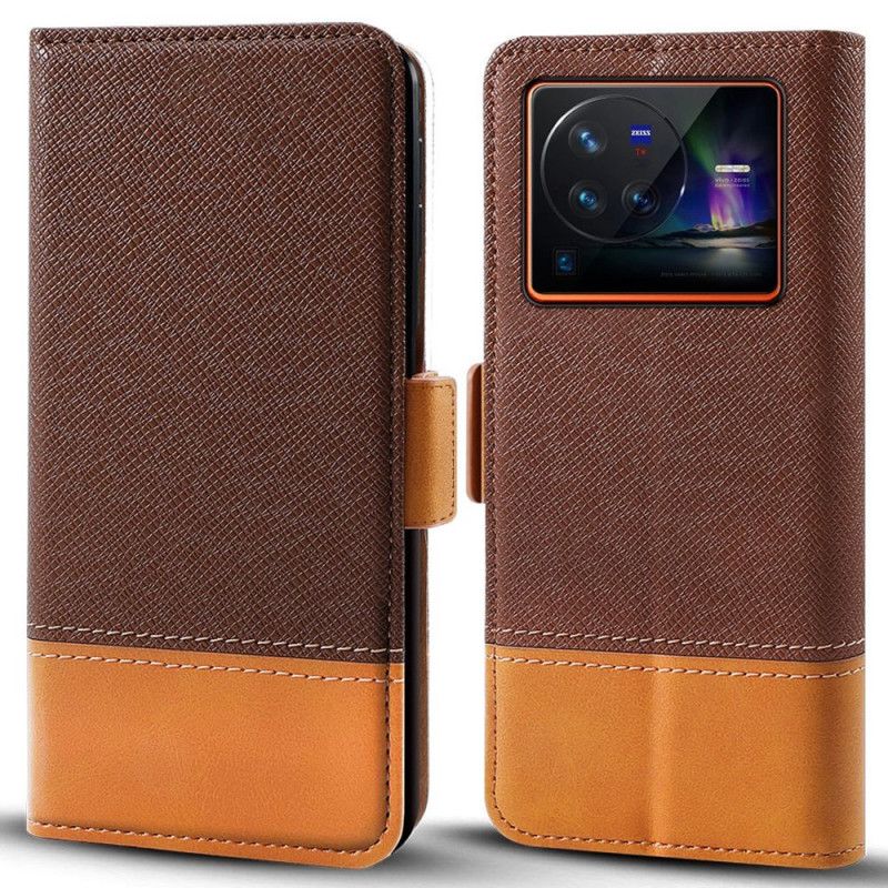 Kožené Puzdro Vivo X80 Pro Efekt Látky A Kože