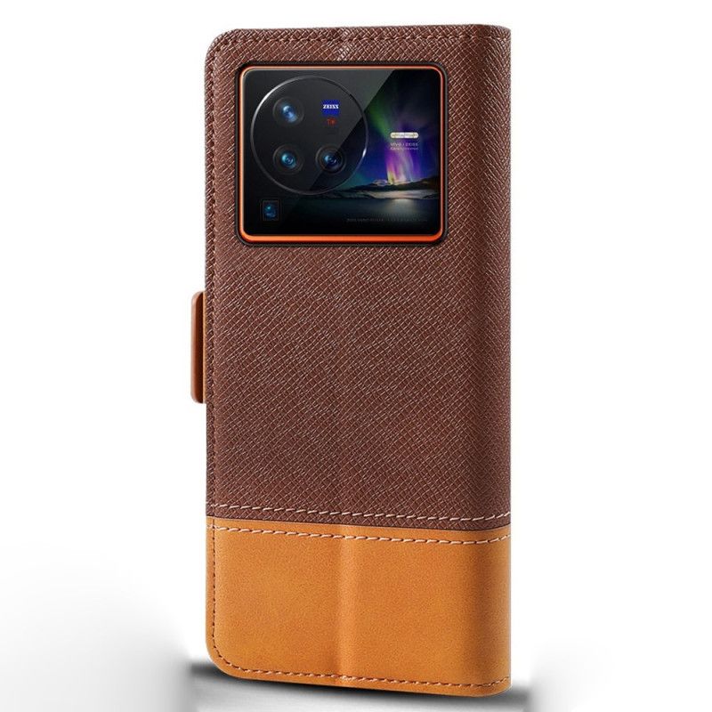 Kožené Puzdro Vivo X80 Pro Efekt Látky A Kože