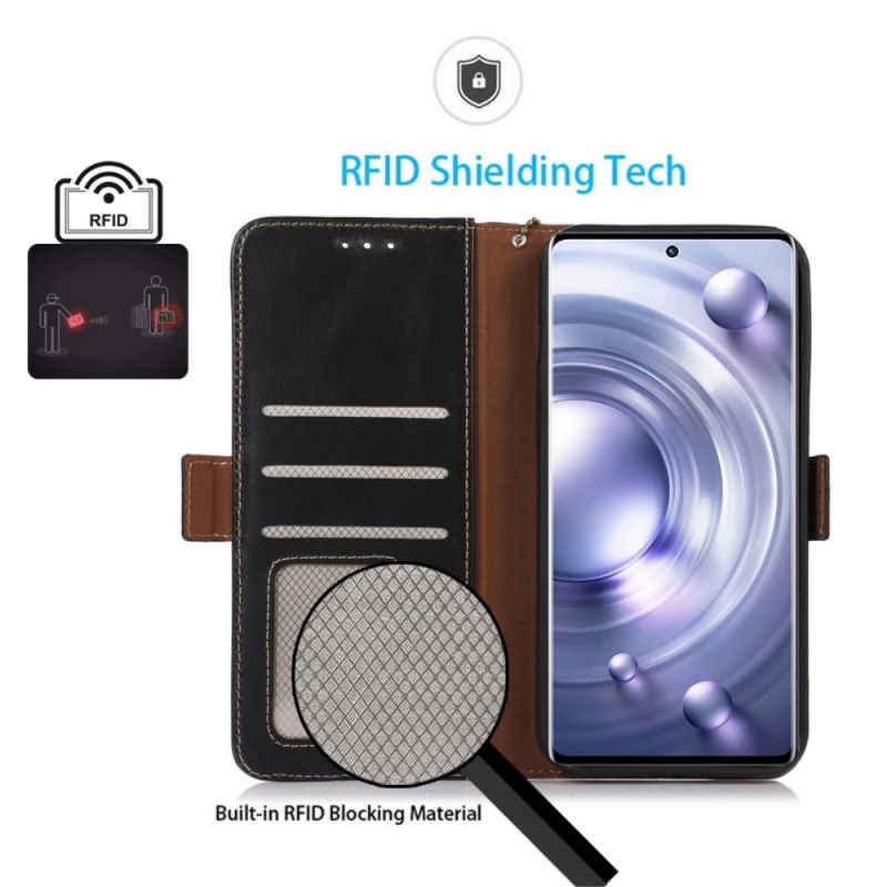 Kožené Puzdro Vivo X80 Pro Originálna Kožená Rfid Ochrana