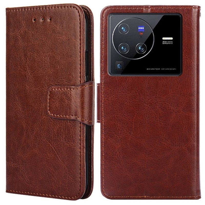 Peňaženkový Kryt Vivo X80 Pro Vintage Kožený Štýl