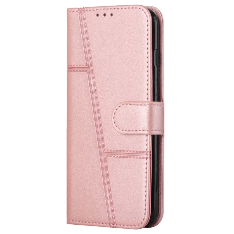 Peňaženkový Kryt Samsung Galaxy A03s Efekt Remienky Geo Leather