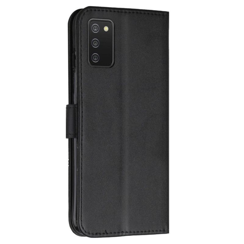 Peňaženkový Kryt Samsung Galaxy A03s Efekt Remienky Geo Leather