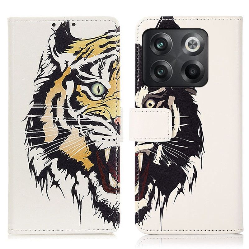 Kožené Puzdro OnePlus 10T 5G Divoký Tiger