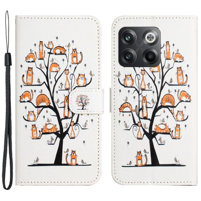 Kožené Puzdro OnePlus 10T 5G Mačky V Thong Tree