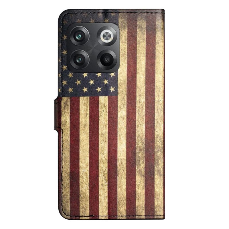 Kožené Puzdro OnePlus 10T 5G Vintage Americká Vlajka